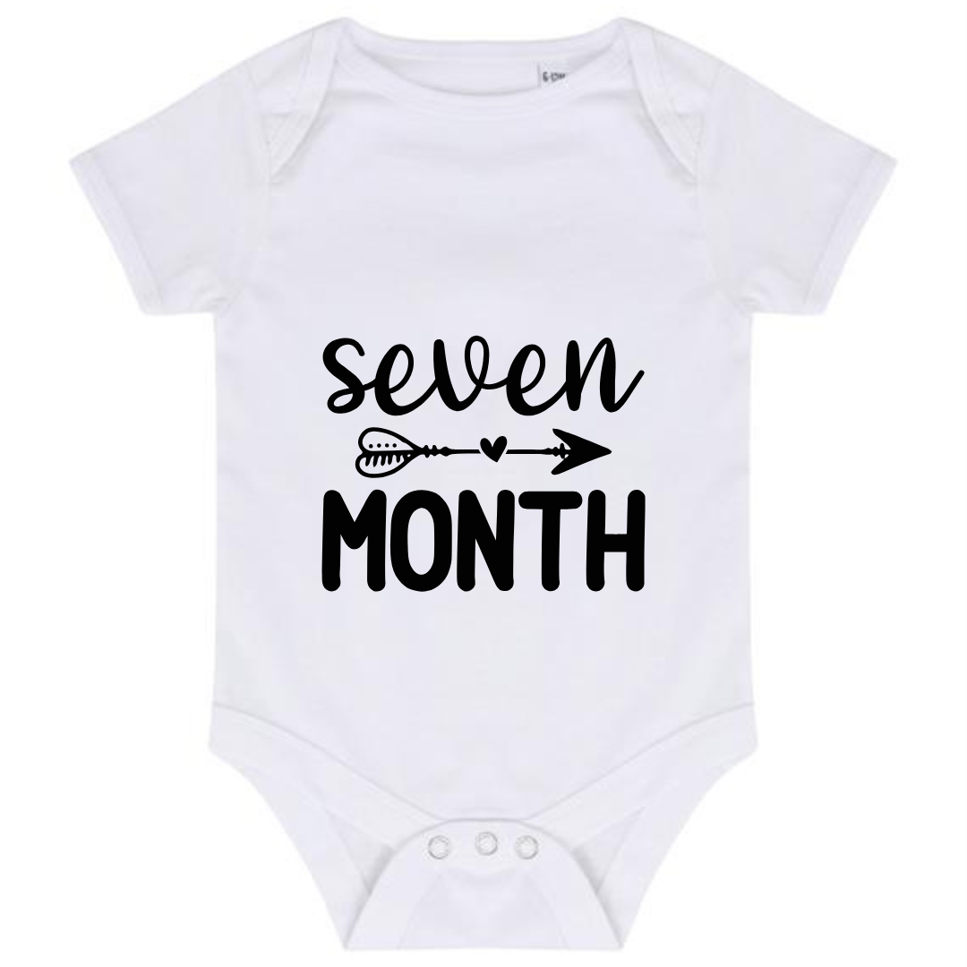 “SEVEN MONTHS” BABY VEST BODYSUIT