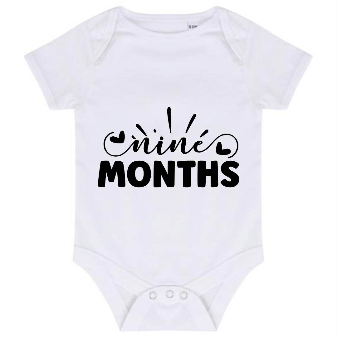 “NINE MONTHS” BABY VEST BODYSUIT