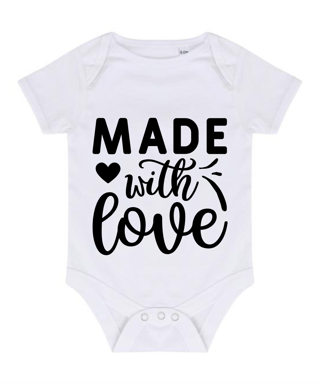 “MADE WITH LOVE” BABY VEST BODYSUIT