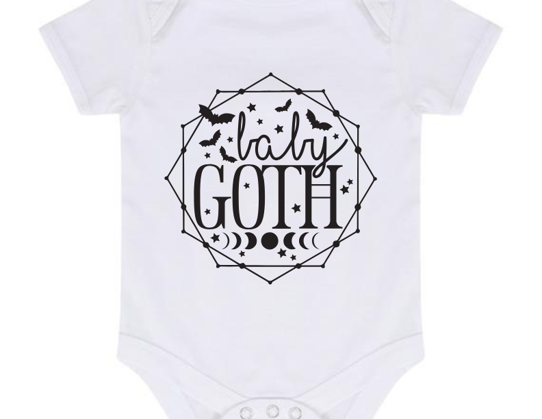 “BABY GOTH” BABY VEST BODYSUIT
