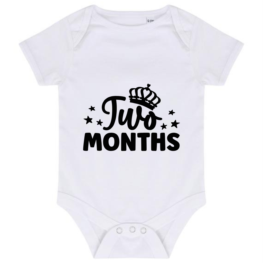 “TWO MONTHS” BABY VEST BODYSUIT