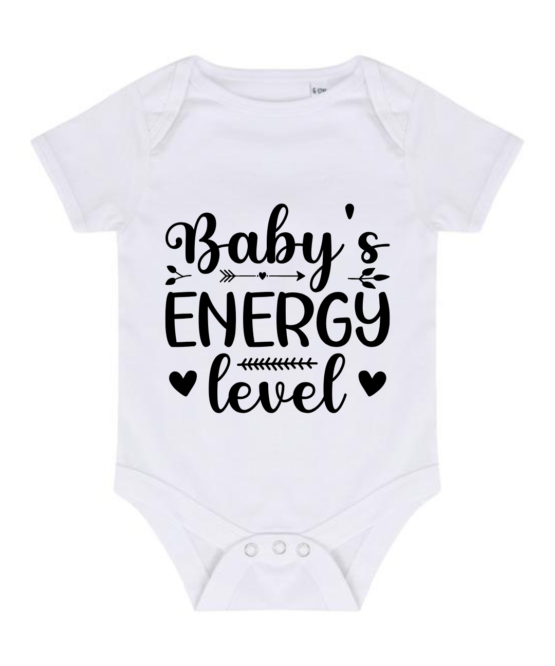 “BABY’S ENERGY LEVEL” BABY VEST BODYSUIT