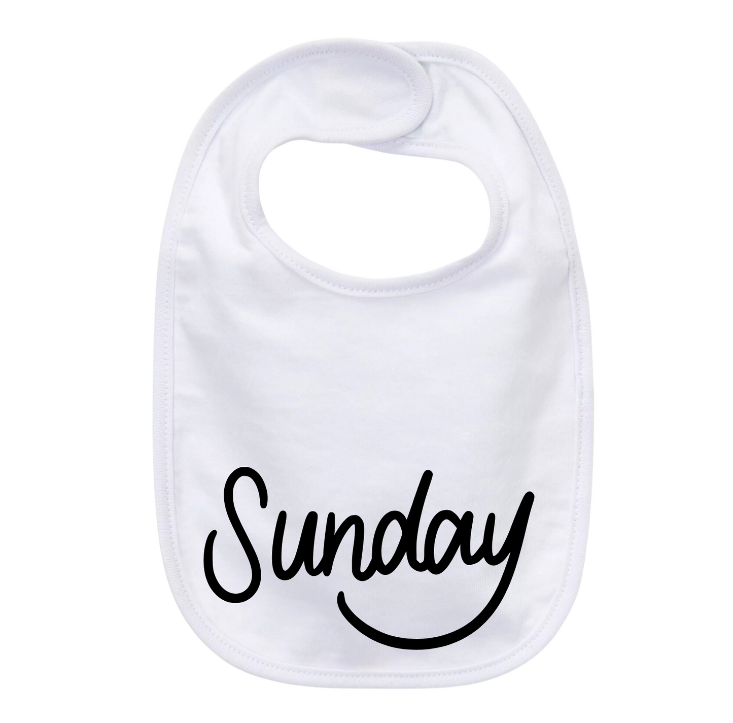 MONDAY-SUNDAY BIBS COTTON FRONT - PLASTIC BACK - WATERPROOF
