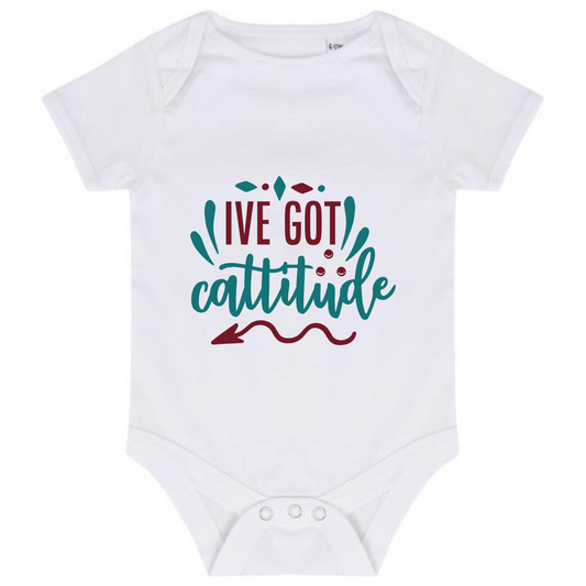 “IVE GOT CATTITUDE” BABY VEST BODYSUIT