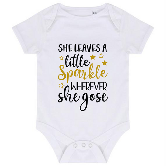 “SHE LEAVES A LITTLE SPARKLE WHEREVER SHE GOES” BABY VEST BODYSUIT