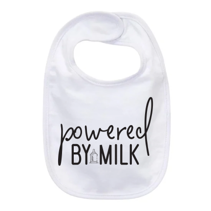 “POWERED BY MILK” BABY BIB