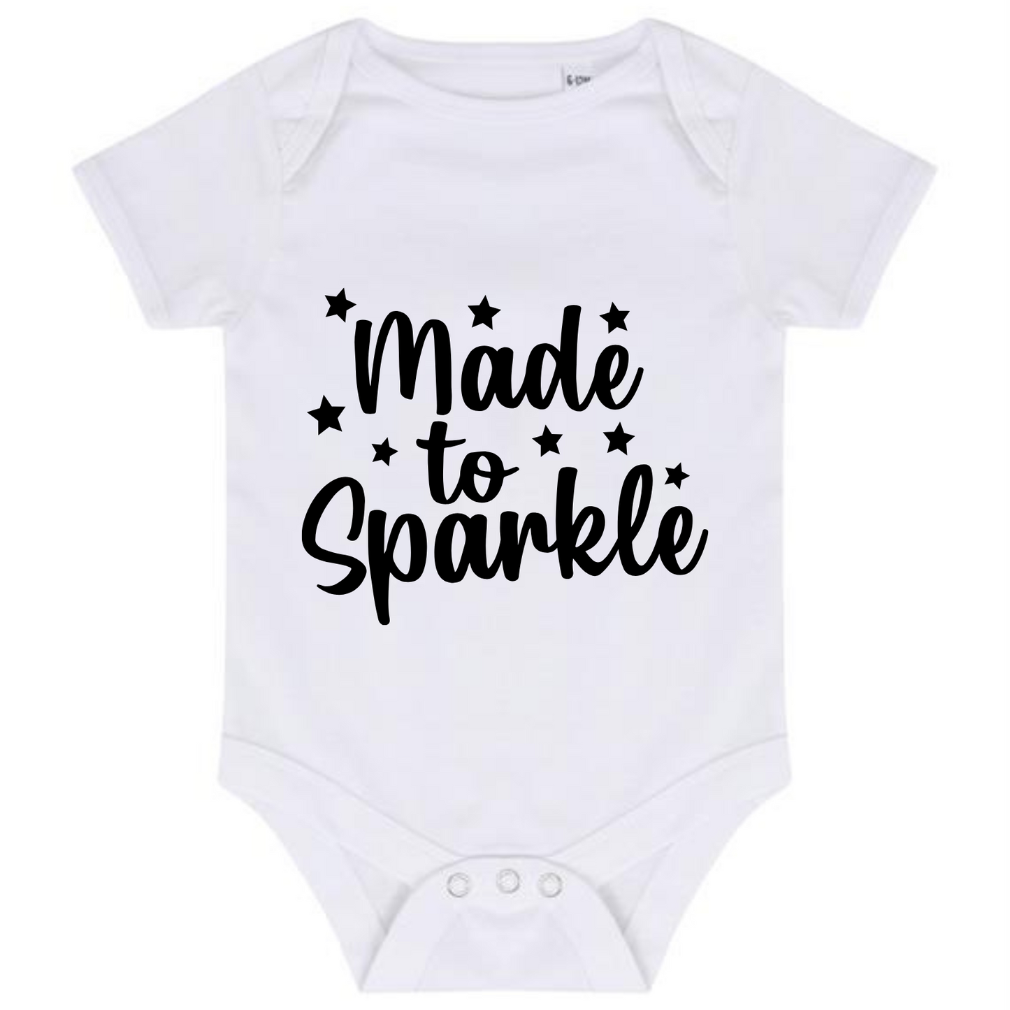 “MADE TO SPARKLE” BABY VEST BODYSUIT