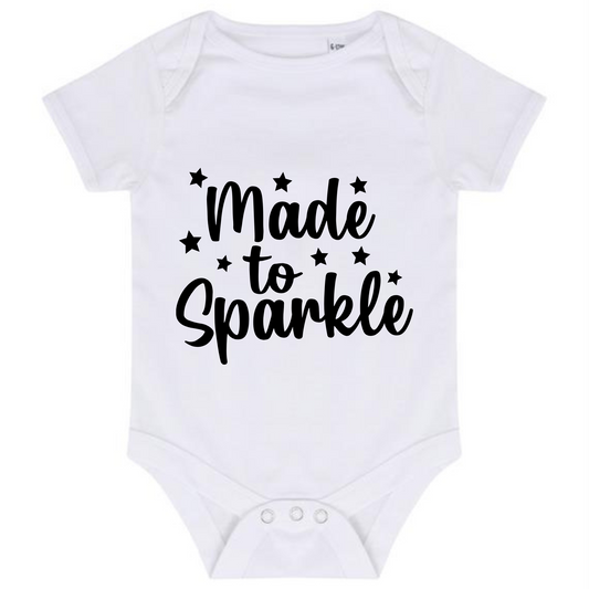 “MADE TO SPARKLE” BABY VEST BODYSUIT
