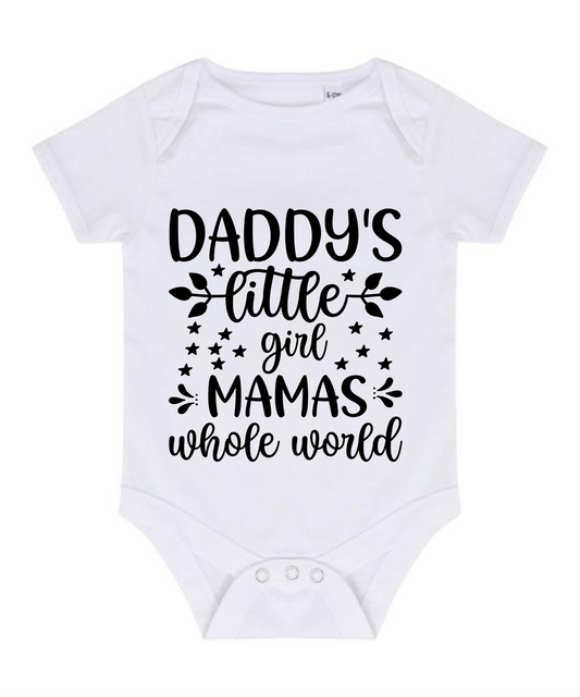 “DADDY’S LITTLE GIRL MAMA’S WHOLE WORLD” BABY VEST BODYSUIT