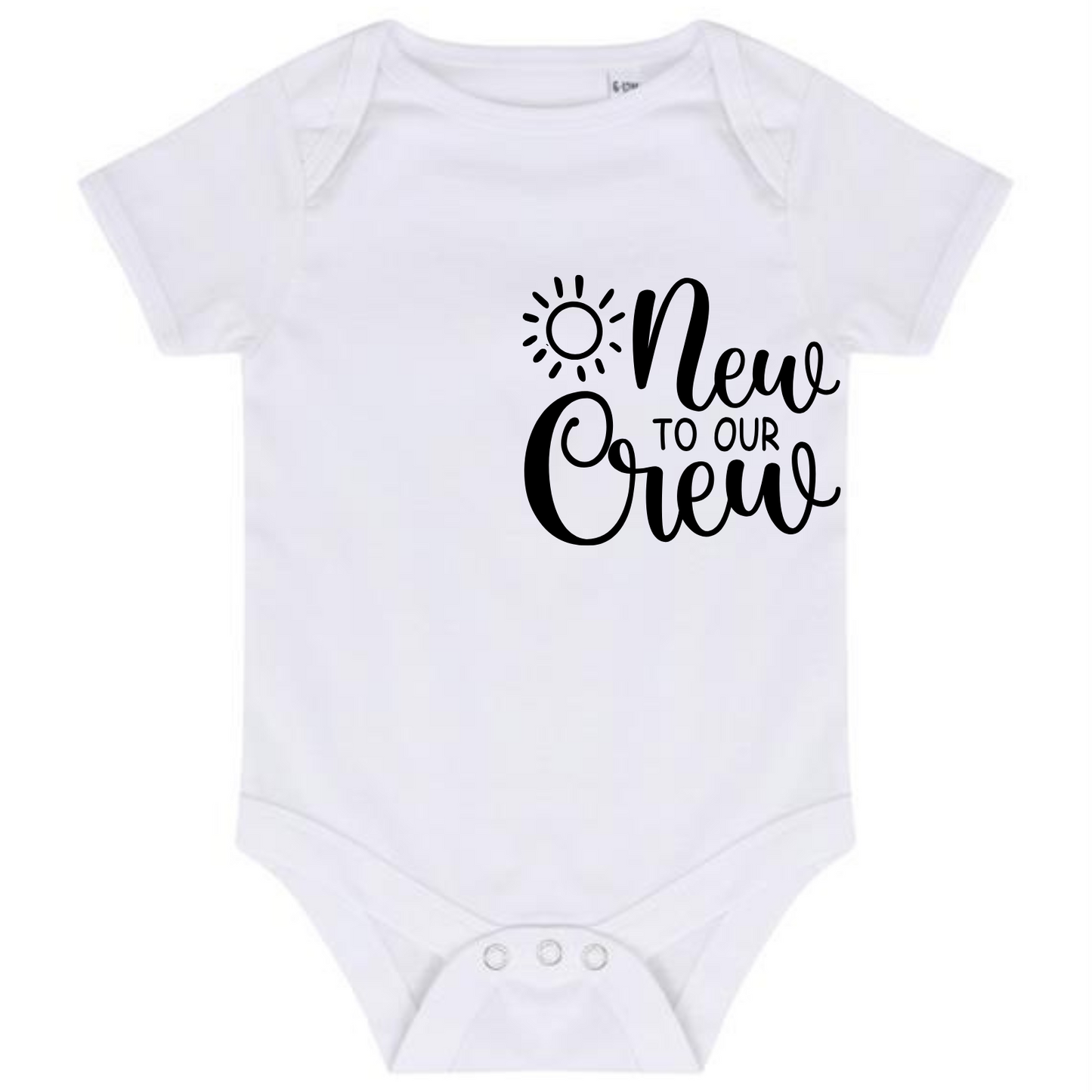 “NEW TO THE CREW”BABY VEST BODYSUIT