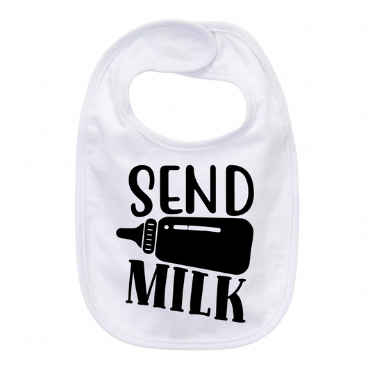 “SEND MILK” BABY BIB