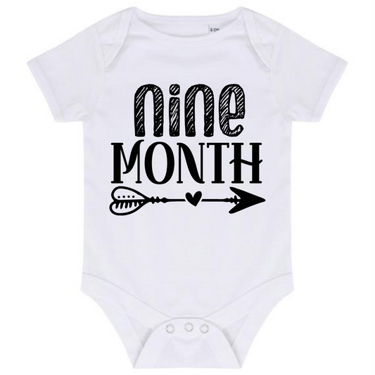 “NINE MONTHS” BABY VEST BODYSUIT