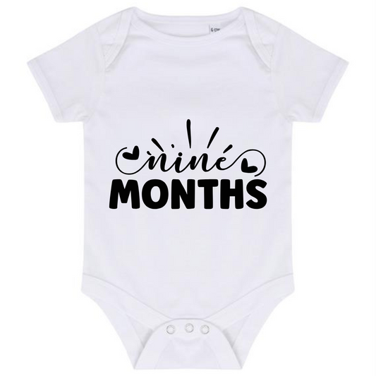 “NINE MONTHS” BABY VEST BODYSUIT