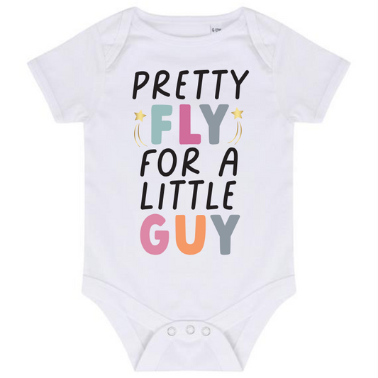 “PRETTY FLY FOR A LITTLE GUY” BABY VEST BODYSUIT