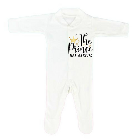 “THE PRINCE HAS ARRIVED” BABYGROW