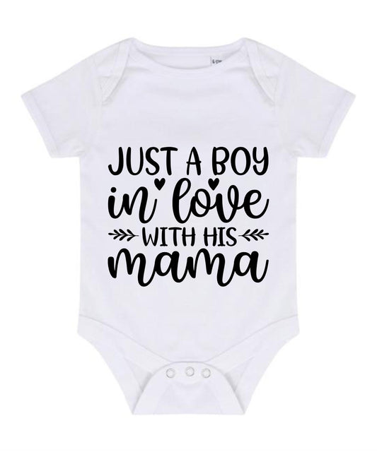 “JUST A BOY IN LOVE WITH HIS MAMA” BABY VEST BODYSUIT