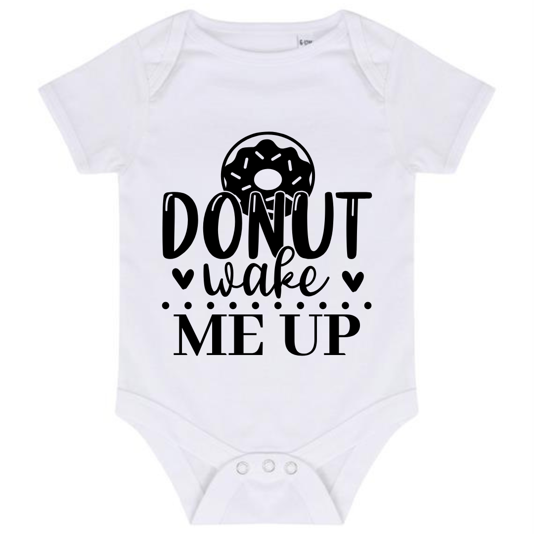 “DONUT WAKE ME UP” BABY VEST BODYSUIT