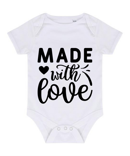 “MADE WITH LOVE” BABY VEST BODYSUIT