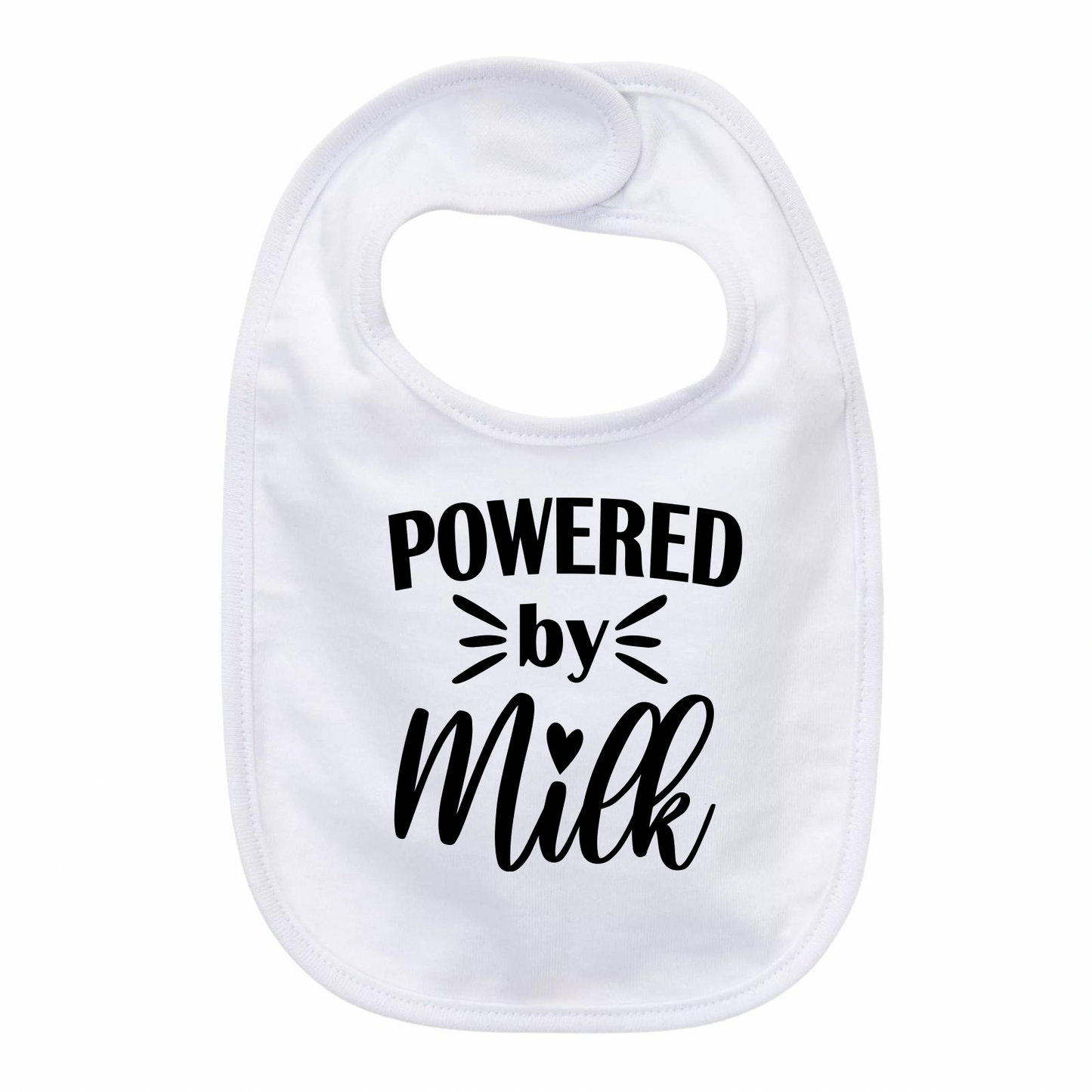 “POWERED BY MILK” BABY BIB
