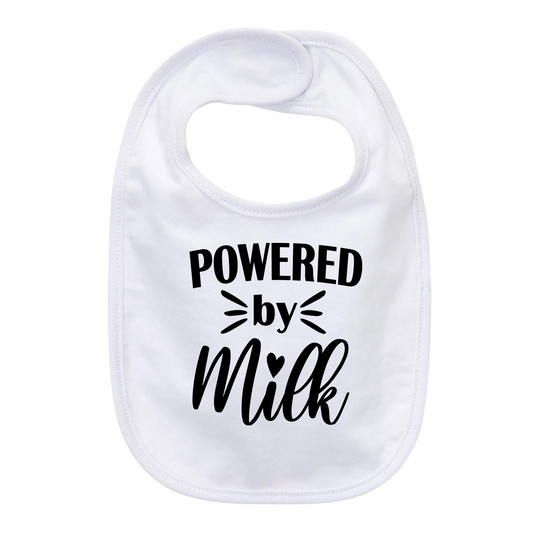 “POWERED BY MILK” BABY BIB