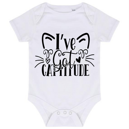 “I’VE GOT A CATITUDE” BABY VEST BODYSUIT