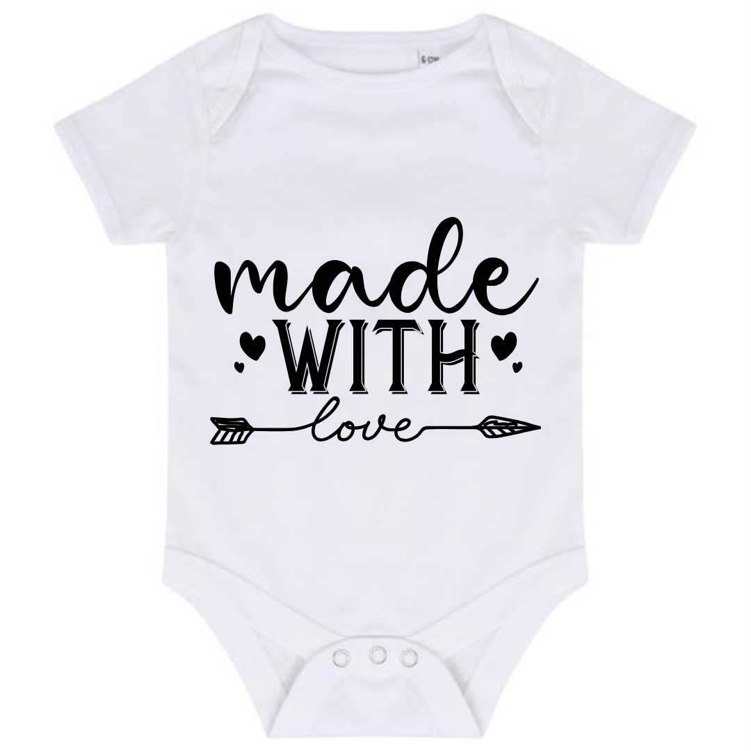 “MADE WITH LOVE” BABY VEST BODYSUIT