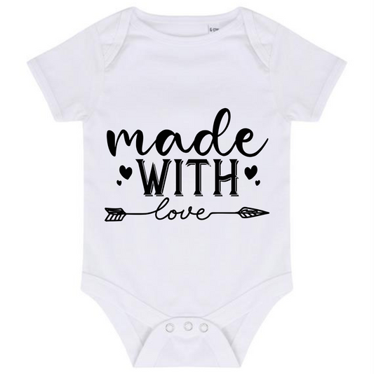 “MADE WITH LOVE” BABY VEST BODYSUIT