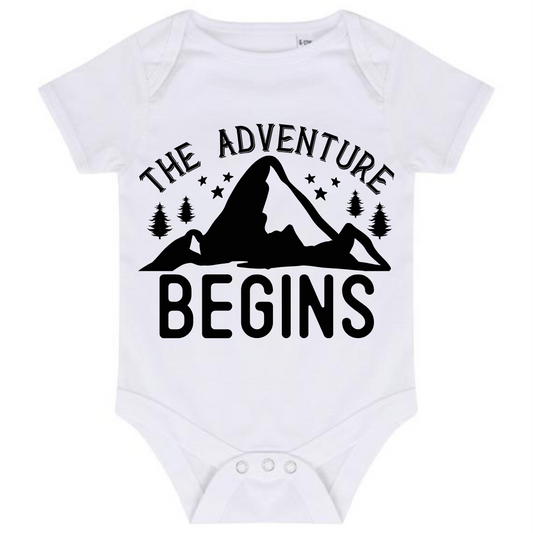 “THE ADVENTURE BEGINS” BABY VEST BODYSUIT