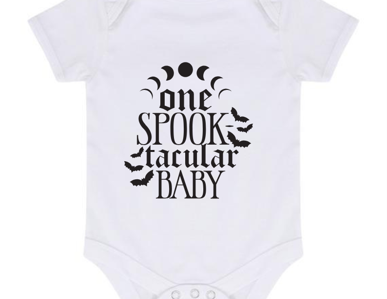 “ONE SPOOKTACULAR” BABY VEST BODYSUIT