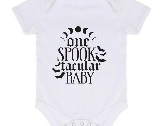 “ONE SPOOKTACULAR” BABY VEST BODYSUIT