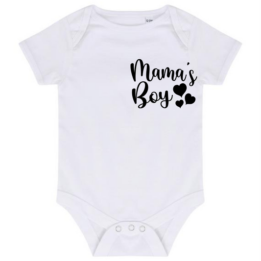 “MAMA’S BOY BABY VEST BODYSUIT