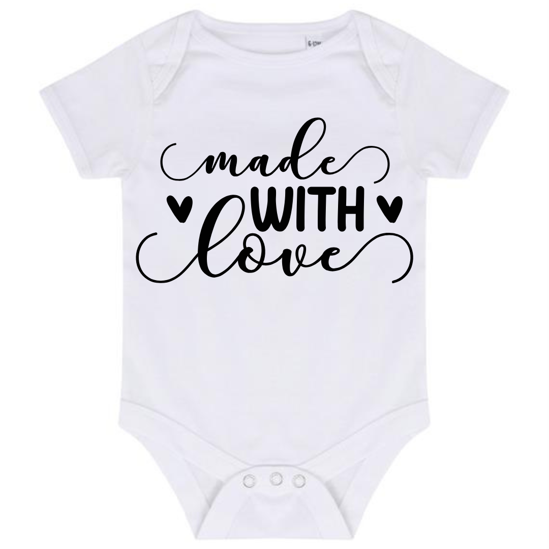 “MADE WITH LOVE” BABY VEST BODYSUIT
