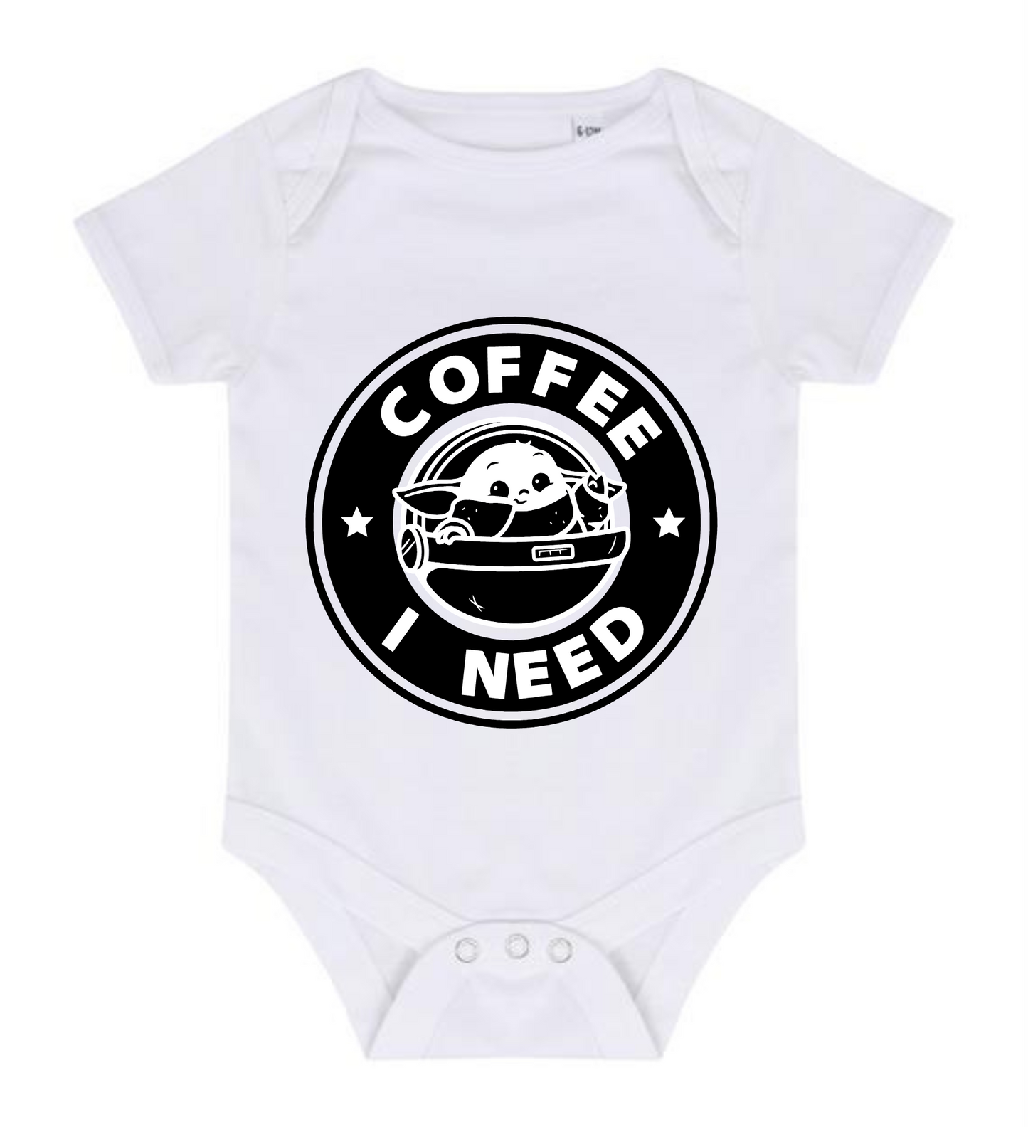 “COFFEE I NEED” BABY VEST BODYSUIT