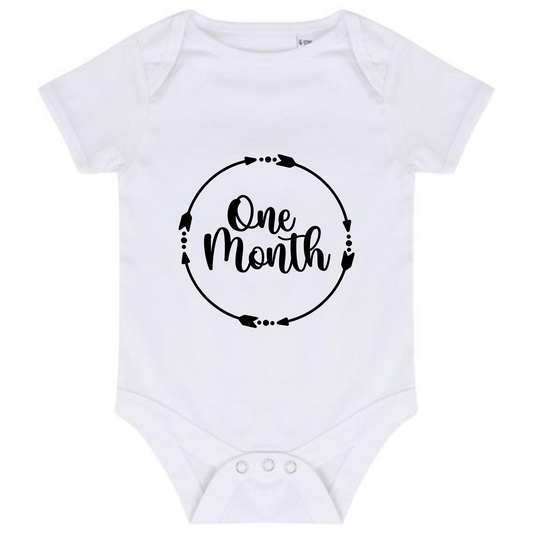 “ONE MONTH” BABY VEST BODYSUIT