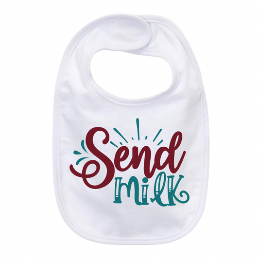 “SEND MILK” BABY BIB