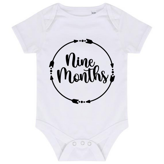 “NINE MONTHS” BABY VEST BODYSUIT