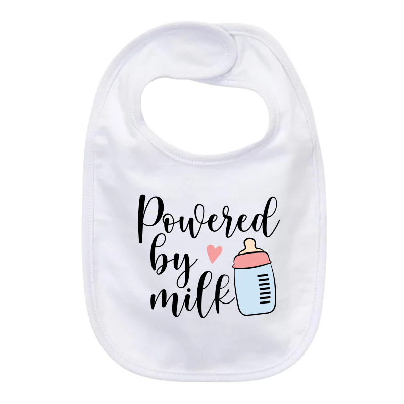 “POWERED BY MILK” BABY BIB