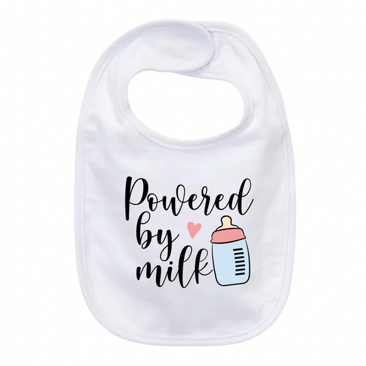 “POWERED BY MILK” BABY BIB
