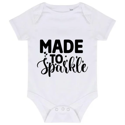 “MADE TO SPARKLE” BABY VEST BODYSUIT