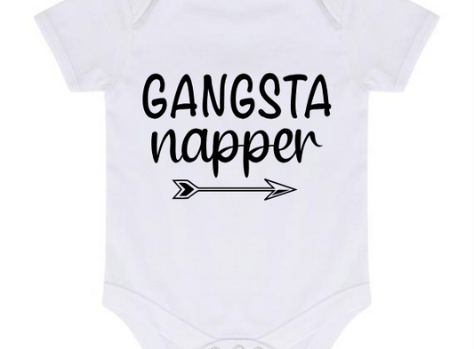 “GANGSTA NAPPER” BABY VEST BODYSUIT