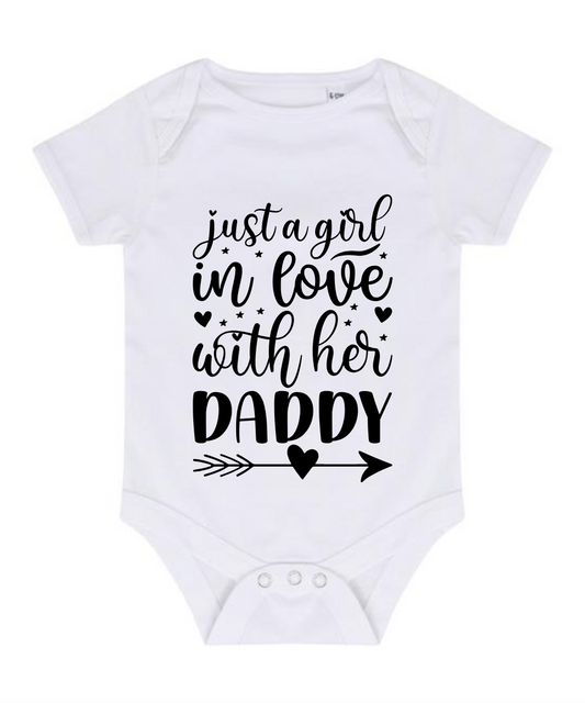 “JUST A GIRL IN LOVE WITH HER DADDY” BABY VEST BODYSUIT