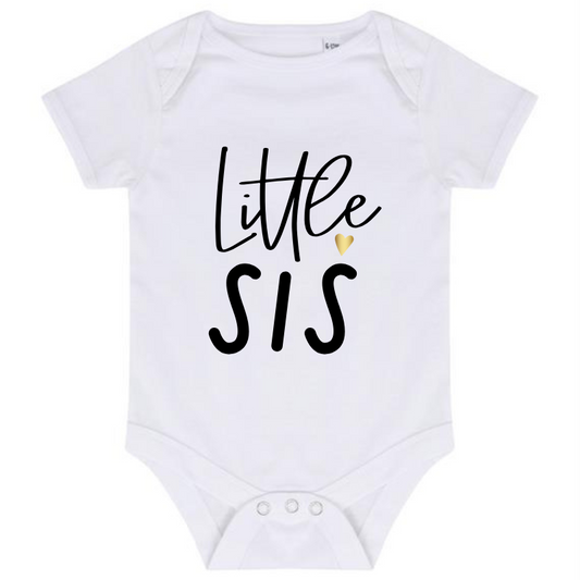 “LITTLE SIS” BABY VEST BODYSUIT