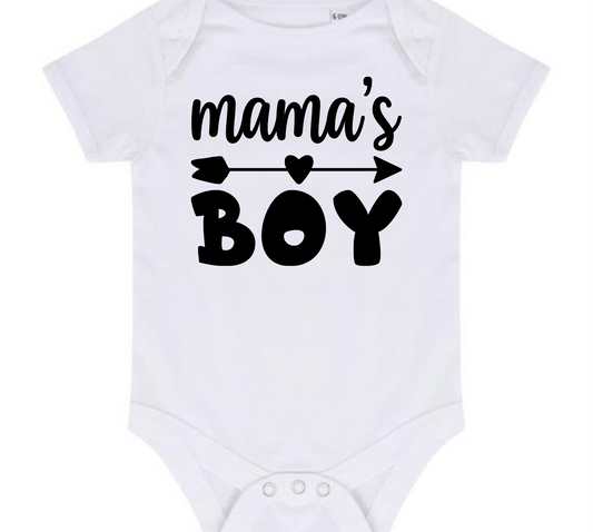 “MAMA’S BOY” BABY VEST BODYSUIT